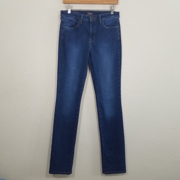 NYDJ Lift Tuck Technology SHERI SLIM Stretch Jeans Blue Size 6 - Picture 1 of 8